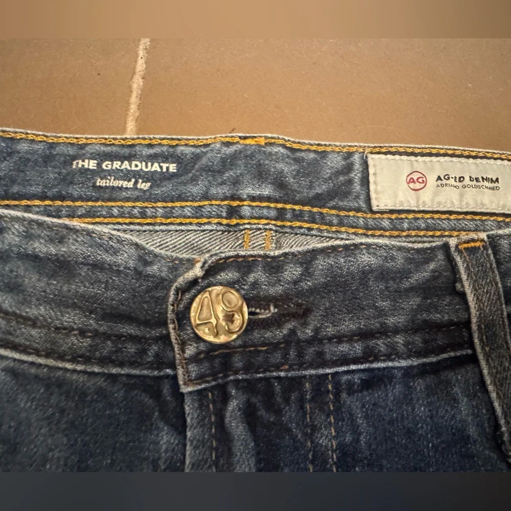 Ag Adriano Goldschmied Men's Straight Jeans - Dark Blue - Picture 6 of 14